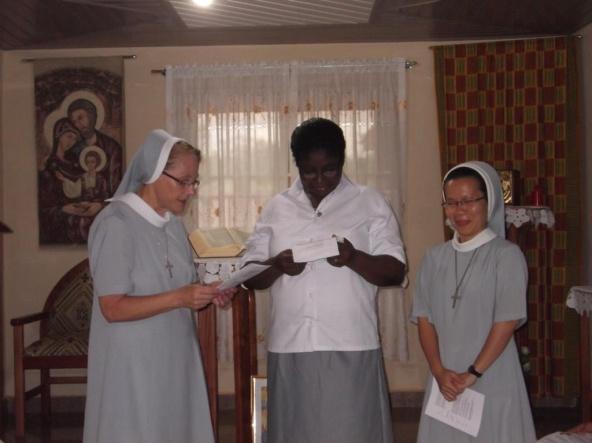 Postulancy in Ghana After completing almost two years as an affiliate, Dorothy Attor was admitted to postulancy on Saturday, October 12, during a simple ceremony in the convent chapel.