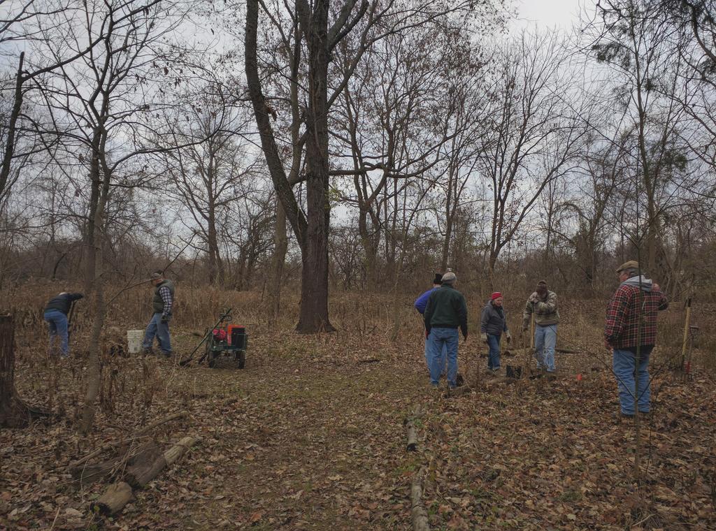 TJ Grounds Committee Wild Bunch planting 10 of 17 new native trees in our natural area restoring 3 of our acres to native species Building Bridges A Visit to The Islamic Center on January 17th