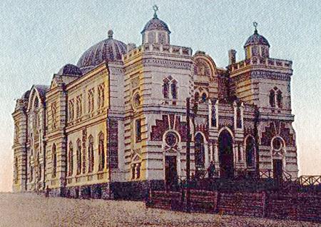 The synagogue was built in 1907 in a style incorporating many Neo-Moorish elements (Fig. 92).
