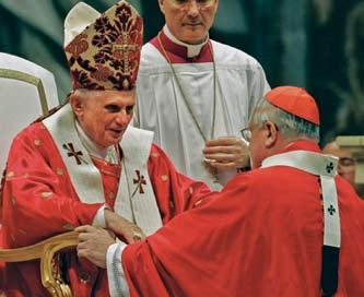 THE NEWEST POPE 89 On June 29, 2005, Pope Benedict XVI bestowed a pallium (woolen shawl) on 32 archbishops from around the world to symbolize their bond with the Vatican.