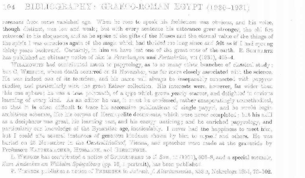 104 BIBLIOGRAPHY : GRAECO-ItOMAN EGYPT (1930-1931) revenant from some vanished age.