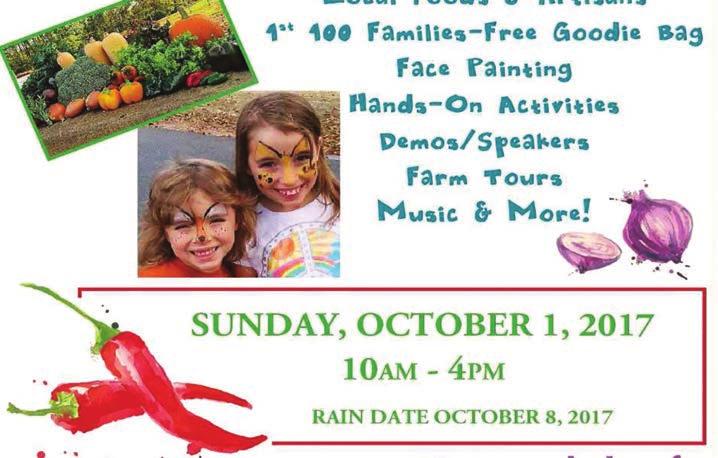 The festival will be Sunday, Oct. 1 (rain date Sunday, Oct. 8) from 10 a.m. to 4 p.m. at 395 Bridle Path Road, Bethlehem. For entry, a donation of $5 per person or $10 per family is suggested.
