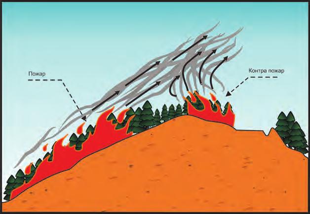 zjarr kundër/kontra zjarr b) Kundër/kontra zjarr c) Aviobombardim Figura 21: Kundër/kontra zjarr Tek kjo mënyrë e lokalizimit dhe shuarjes të zjarreve të kombinuara përdoren aeroplanë dhe