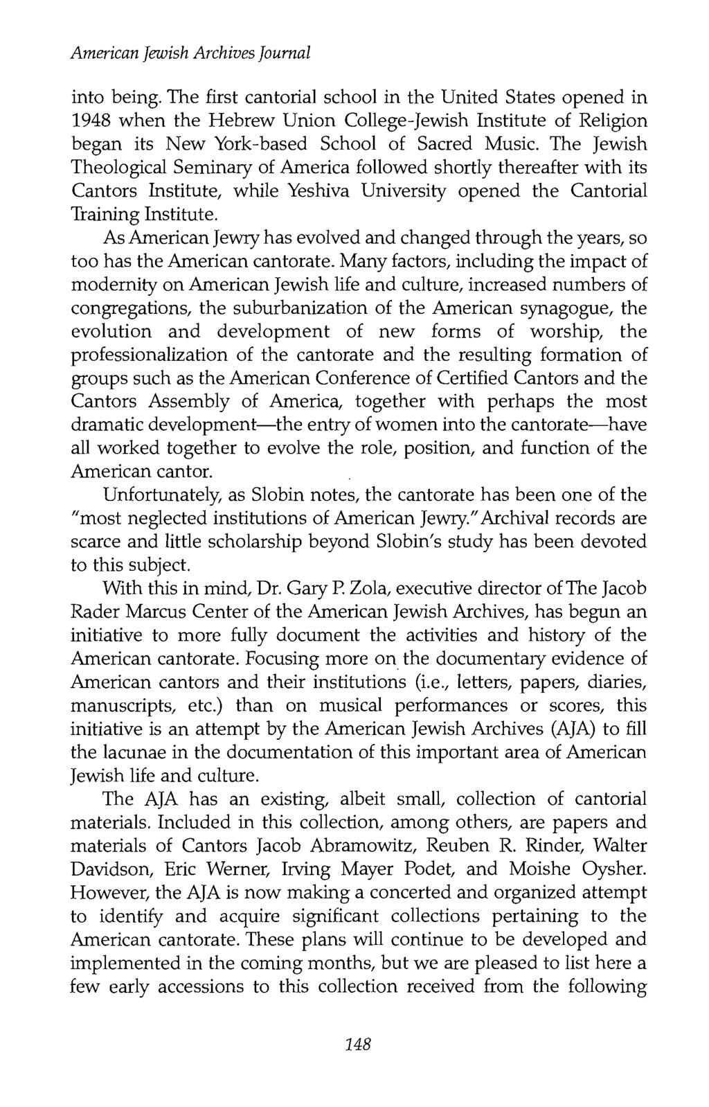 American Jewish Archives Journal into being.