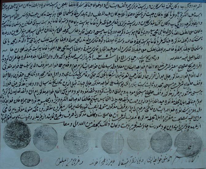240 CHAPTER 4 Figure 14 Deed confirming the validity of an endowment, Tashkent 12.03.1884. TsGARUz, f. I-17, op. 1, d. 32597, l. unnumbered [2].