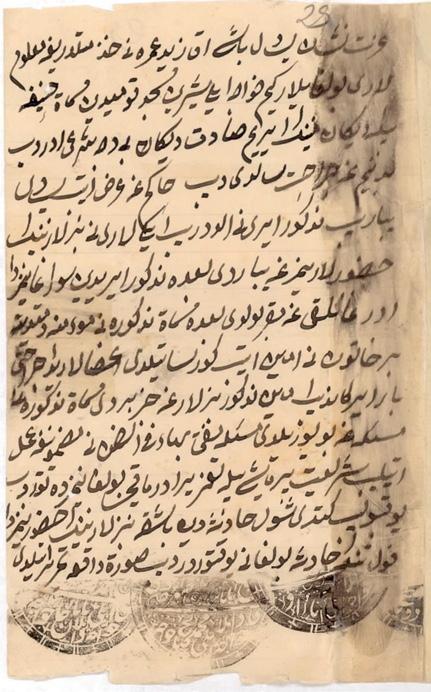 Introduction 37 Figure 1 Khwāja-Īlī qāḍīs report to the office of the Yasāwulbāshī, TsGARUz, n.d., f. I-125, op. 1, d. 498, l. 29.