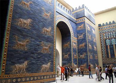 Ishtar Gate built by Neb at the north entrance to the city dedicated to Ishtar, goddess of