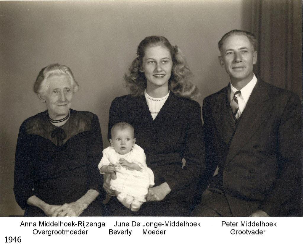 Middelhoek-Veneklasen (deceased 27 October 1920) lived there for some time. June and Willard have three children: Beverly Rose (Fig.