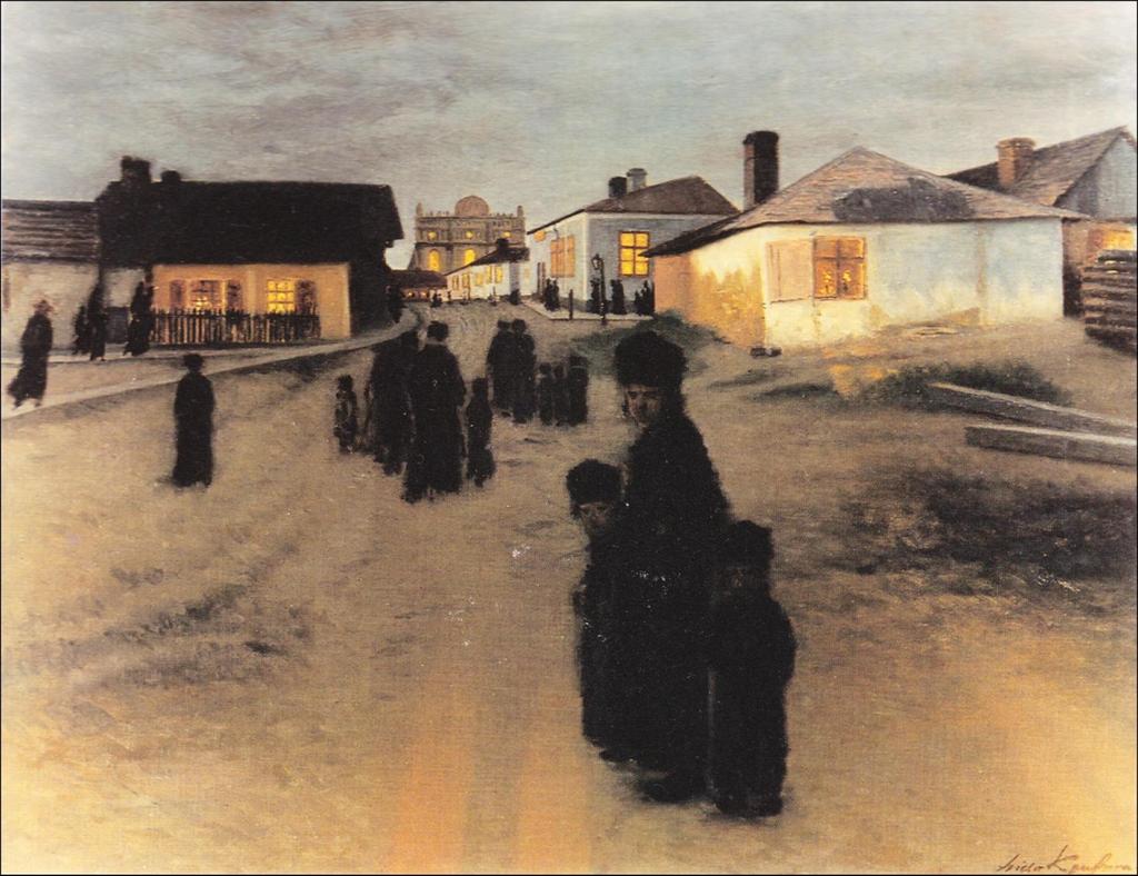 Władysław Kocyan s Goldgasse The last image I want to discuss is a postcard from the early twentieth century depicting the Goldgasse, Brody s main street connecting the city s two main squares (see