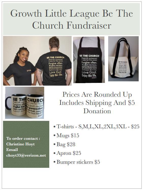 News from Growth Be the Church Items are In! See below for more information on products available, prices, and how to order! Coffee Hour for April is Growth!
