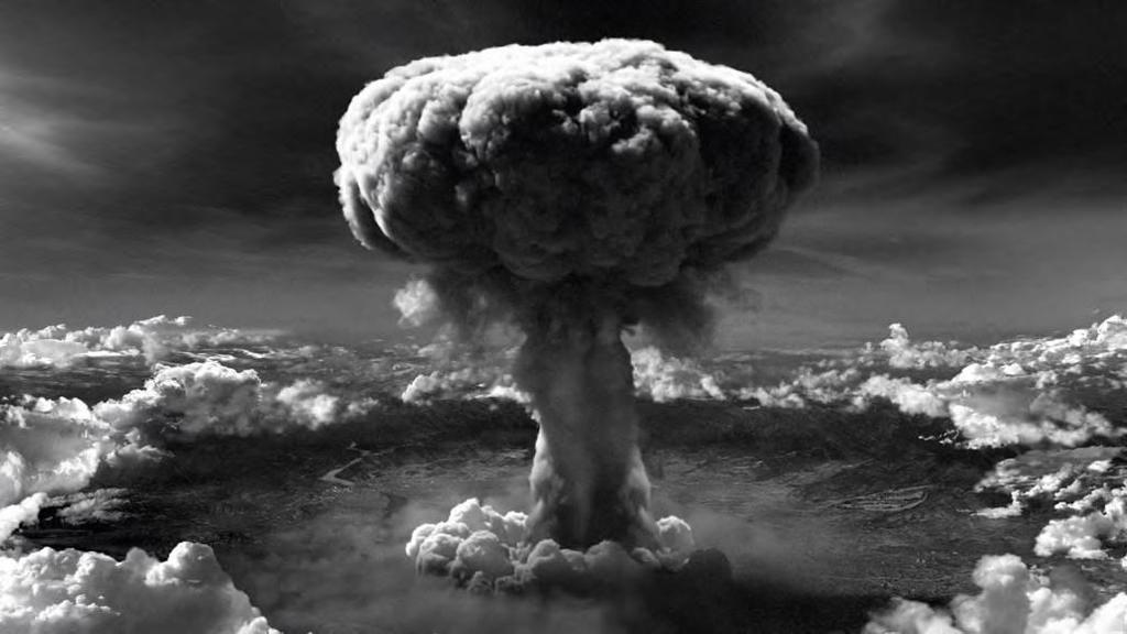 States uses atomic bombs to end the war in the Pacific ushering in the Nuclear Age.