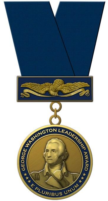 George Washington - A Study in Leadership All students who complete the entire Leadership Study are eligible to receive the George Washington Leadership Award Medallion shown below.