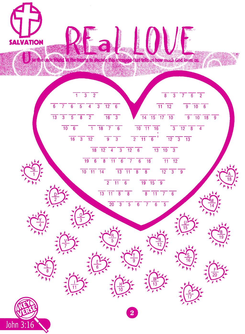 Use the code found in the small hearts to decode this message that