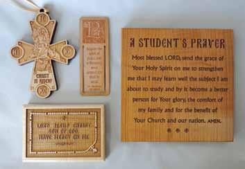 00 A Student s Prayer Plaque Pray for the grace of the Holy Spirit to strengthen you for study. Excellent graduation gift. With notch for wall hanging. 5½ 5½ ½" GIF452 $14.