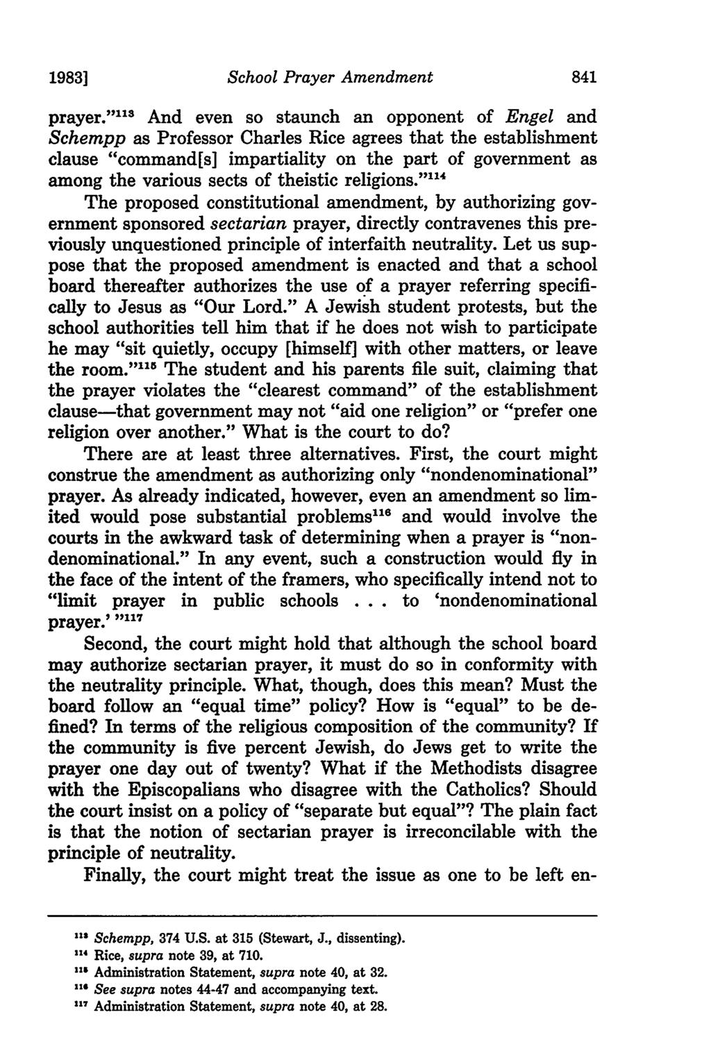 1983] School Prayer Amendment prayer.