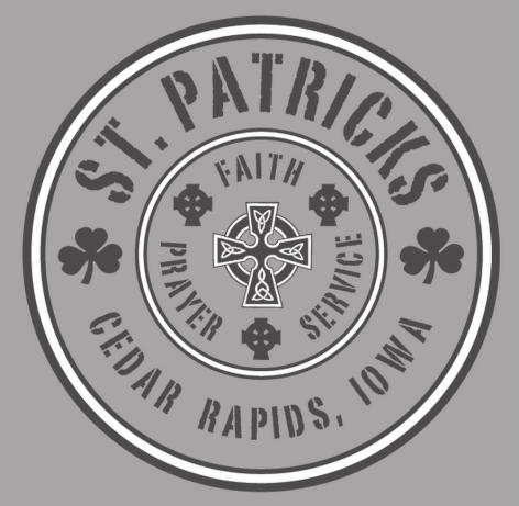 SHOW YOUR SPIRIT WITH A PERSONALIZED ST. PATRICK T-SHIRT Get your St. Patrick t-shirt with the new logo at the Parish Office. $10 a short or long sleeved shirt/any size.
