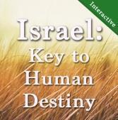 Israel: Key to Human Destiny, Delron Shirley It is so tiny that a world map can't even squeeze its name on the space allotted, yet Israel is prominent on the evening