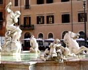 To reach Navona Square we ll see the palaces of power, noble buildings, churches, roman