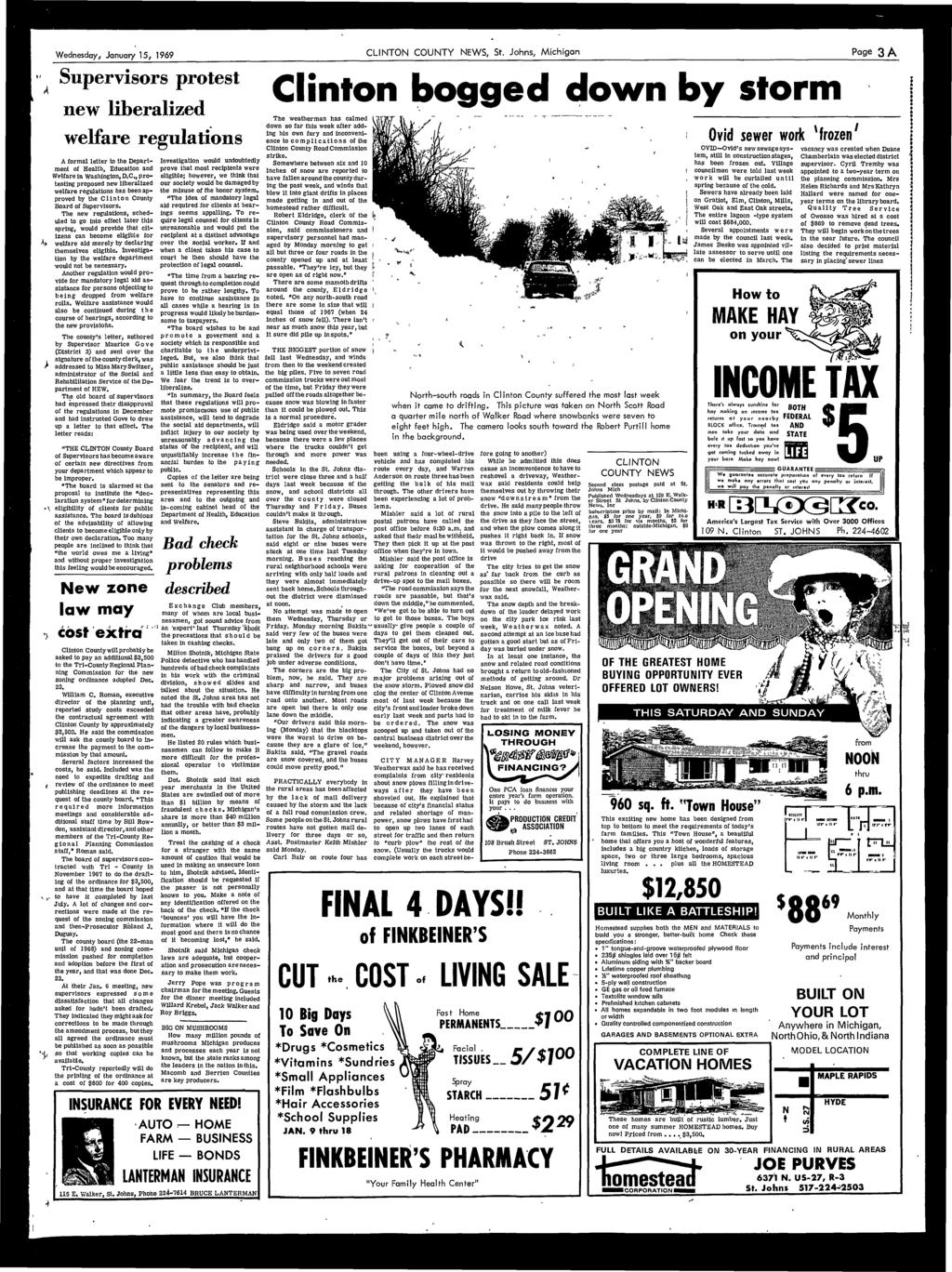 Wednesday, January 15, 1969 CLINTON COUNTY NEWS, St.