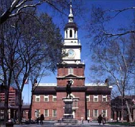 Independence Hall in Philadelphia where the Declaration of Independence was signed. From sea to shining sea!
