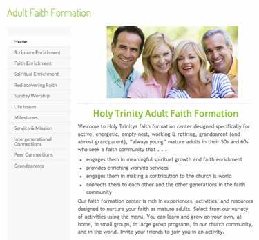 Baby Boomer Network Peer Connec ons Scripture Enrichment Faith Enrichment Intergenera onal Connec ons Jus ce, Service, Mission Intergenerational Experiences Worship