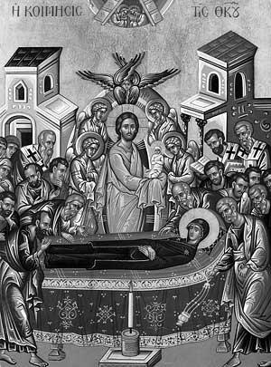 The Feast also commemorates the translation or assumption into heaven of the body of the Theotokos.