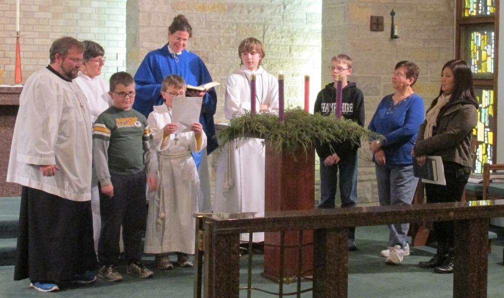 The third Sunday of Advent December 14, 2014 Advent third week: the candle of Joy is lit.