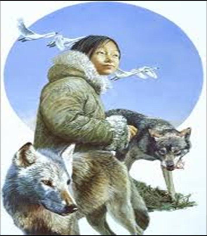 George herself successfully communicated with a female wolf, and upon remembering the Eskimo girl walking by herself on the tundra that she and her son Luke saw on their way to Barrow, she decided to