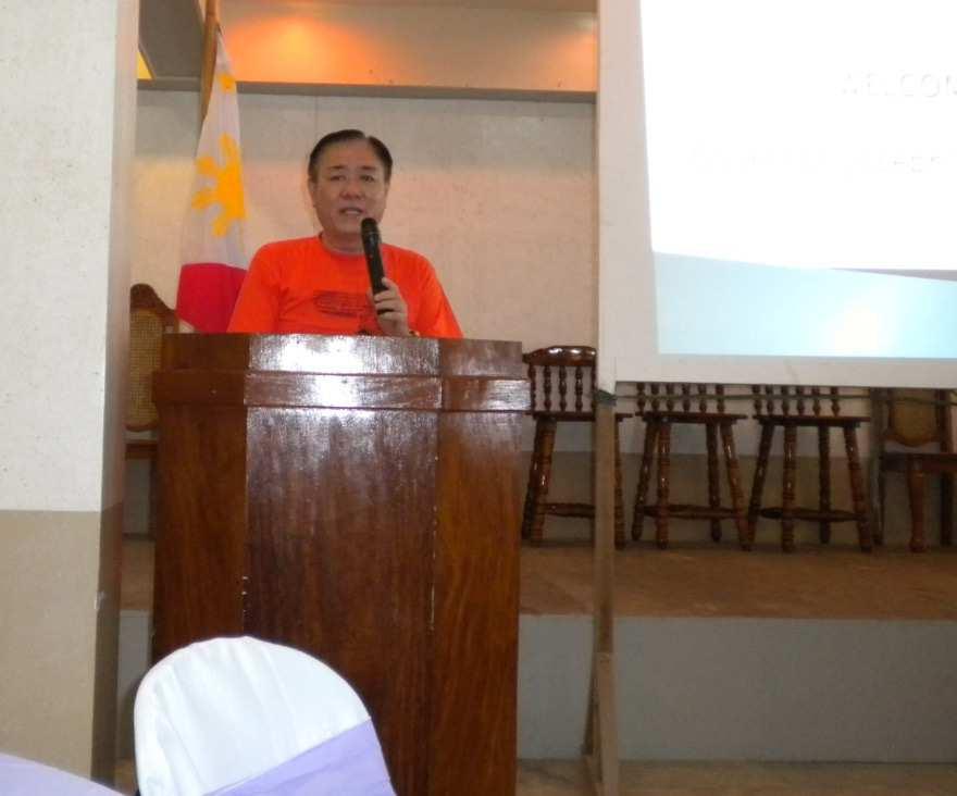 Workshop Activities in Pictures: Left, the very energetic and supportive Mayor of Dulag, Honorable Manuel Sia Que during his welcome remarks at