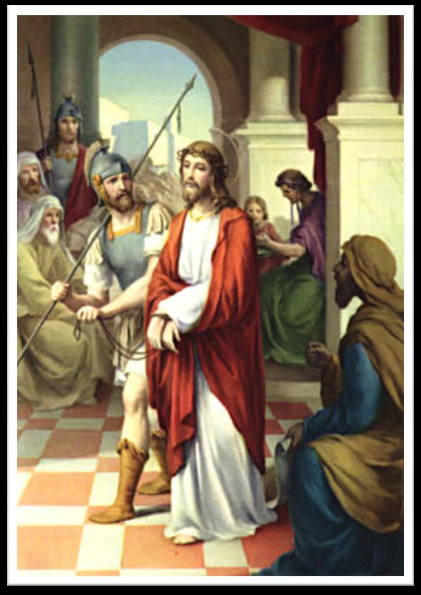 I. FIRST STATION Jesus Is Condemned to Death DEAR JESUS, there You stand a prisoner / and wicked men / have said that You must die. / But You have done nothing wrong.