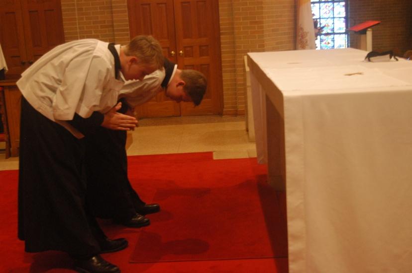 Bows of the head are made whenever the server approaches or leaves the celebrant.