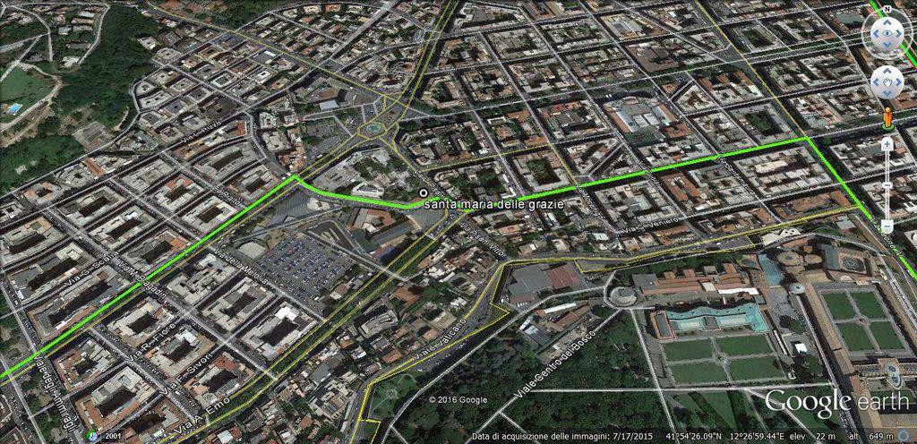 we turn left, go over viale Ammiragli and we continue on via Cipro, turning right on via FRa'