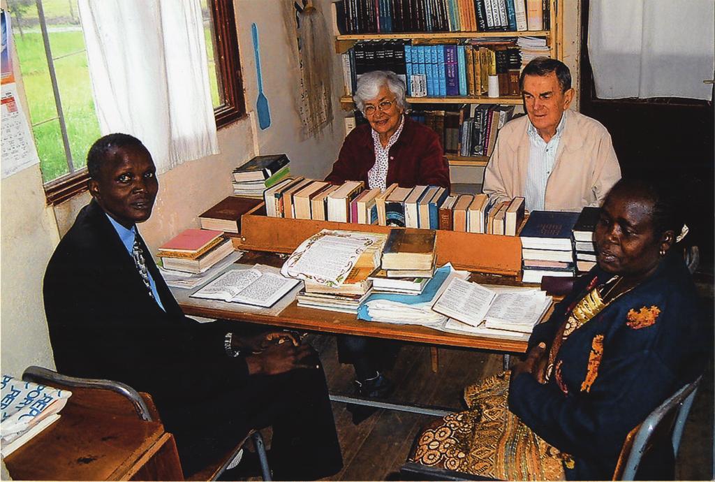 Presbyterian Church (U.S.A.) Office of International Evangelism 100 Witherspoon Street Louisville, KY 40202-1396 Anuak Bible translators Marie Breezy Lusted and Niles Reimer are in the background.