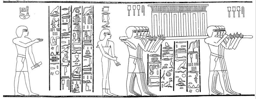 Figure 2. Scene from Procession to the Necropolis: The Deceased in Chest at the Mooring Posts. Theban Tomb 100, New Kingdom. Figure 3.