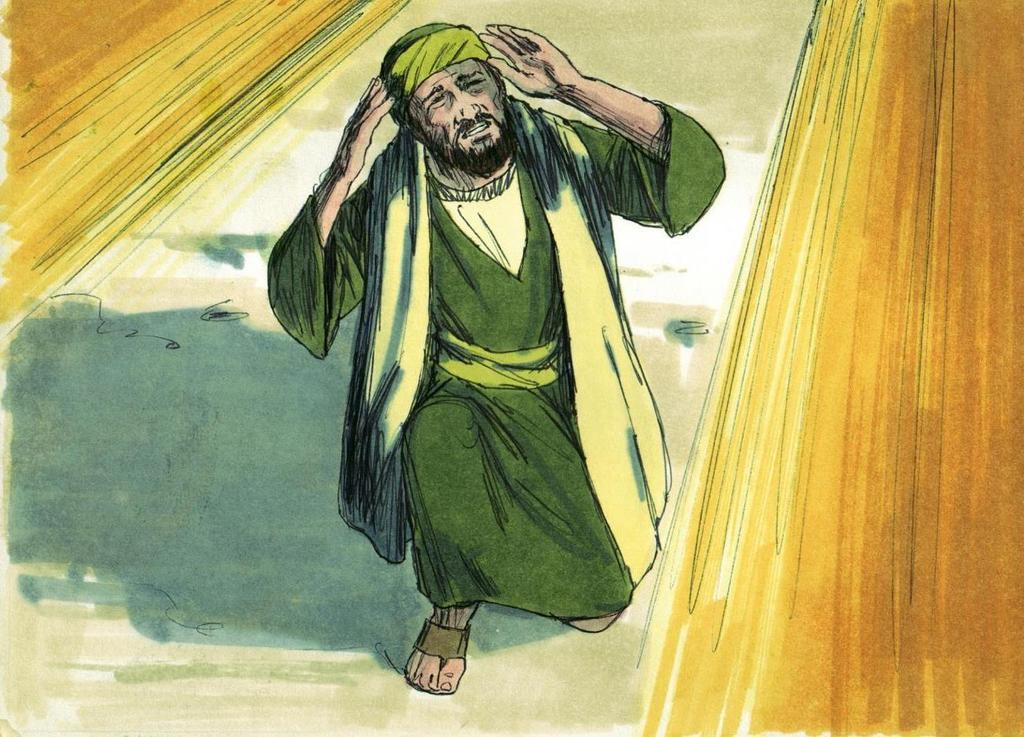 4 But when Saul was walking along the road to Damascus something totally unexpected happened. A bright shown down on Saul and made him blind.