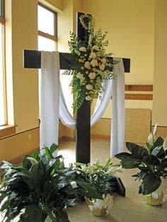 present Lilies, Hydrangeas, and other spring flowers A cross