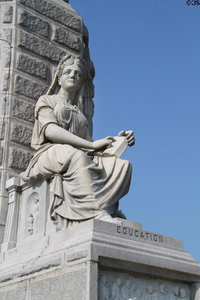 The Statue of Education 1. Education of their children was one of the major concerns in which the Pilgrims risked coming to the new world. 2.