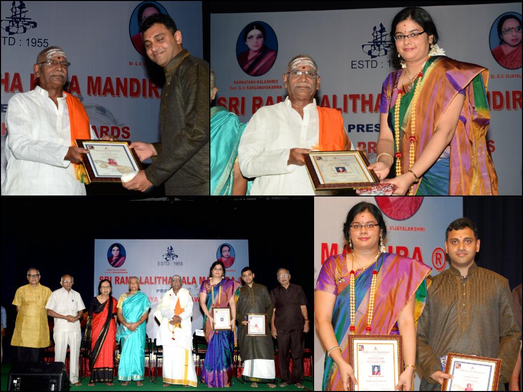 Raga Laya Prabha to Amrutha Venkatesh and Ashwin Anand Sri Rama Lalitha Kala Mandira awarded Raga Laya Prabha to Vocalist Amrutha Venkatesh and Vainika Ashwin Anand on 15th June 2014.