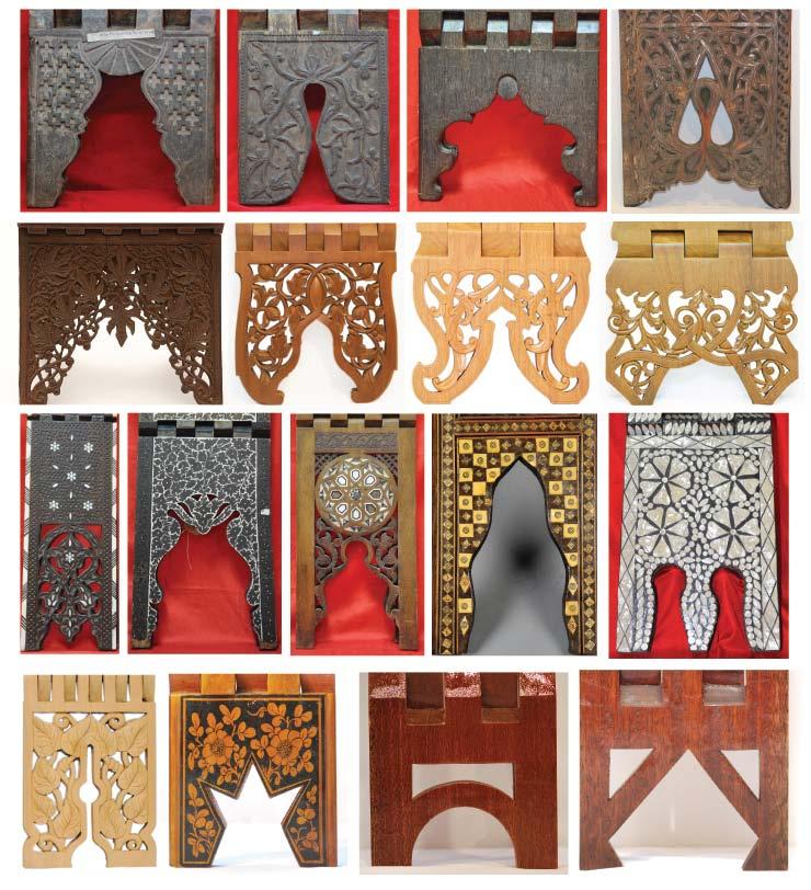 Mohammad Anis & Zuliskandar / 941 Gambar 8 Pelbagai bentuk kaki rehal. PELBAGAI JENIS REHAL Seiring peredaran zaman, pelbagai bentuk dan jenis rehal telah dicipta.