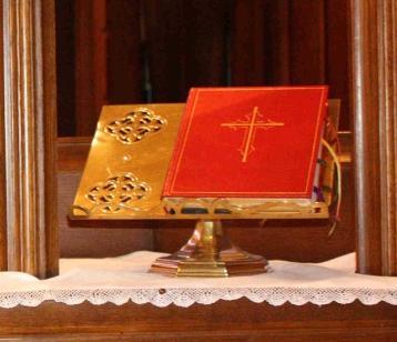 It is normally on the Andrews credence table until it is moved to the Altar by the Deacon of the Table in preparation for communion.