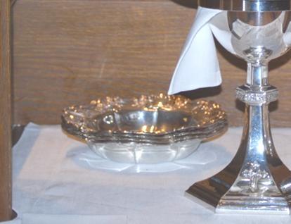 of the congregation has left the Nave. The Pascal Candle is also used at Baptisms and Funerals. Paten The silver plates that are used to contain the Bread for the Eucharist.