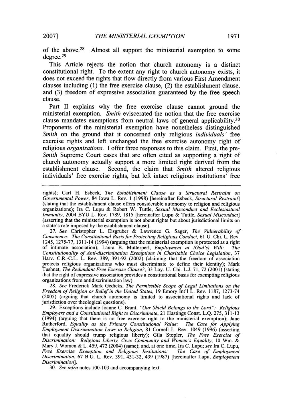 2007] THE MINISTERIAL EXEMPTION 1971 of the above.
