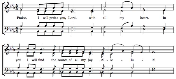 * Congregational Response Hymn 628 Praise, I Will Praise You, Lord JE LOUERAI L'ÉTERNEL * The Peace The peace of our Lord Jesus Christ be with you. And also with you.