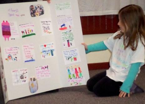 Each student prepared a My Genesis Traveler poster with three parts, said Betenu teacher Sandra Whitman. Part 1 used photos showing how they have grown physically.