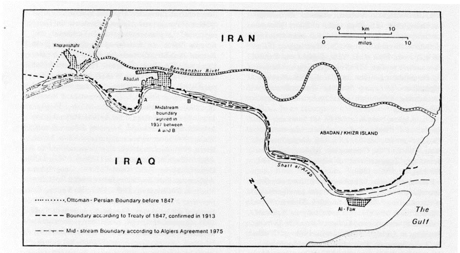 Appendix V: Shatt al-arab and the March 6, 1975 Agreement between Iran and Iraq This Photo of the "Shatt al-arab" was copied from