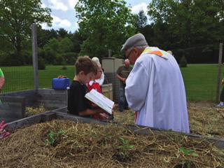 Above are photos of the garden blessing which took place on that final plant date. On May 30 th, the middle school students completed part two, and final part, of the pollinator project.