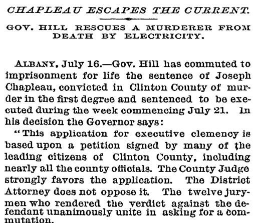 Poor farmer Joseph Chapleau on 1/28/1889 beat to death well-off farmer Erwin Tabor whom he said