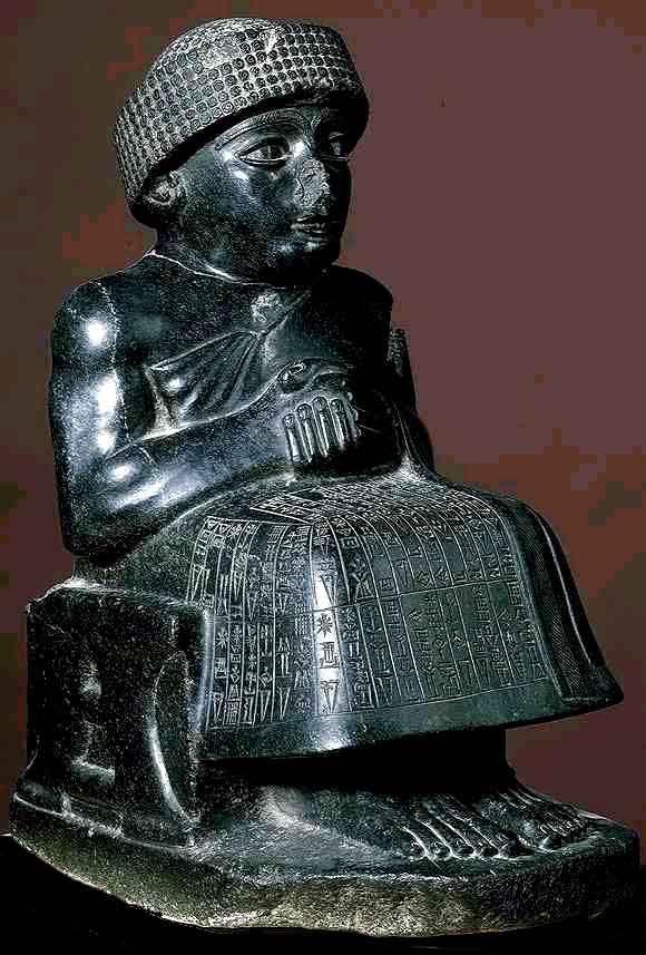 Gudea seated, Girsu, Iraq 2100 BCE.