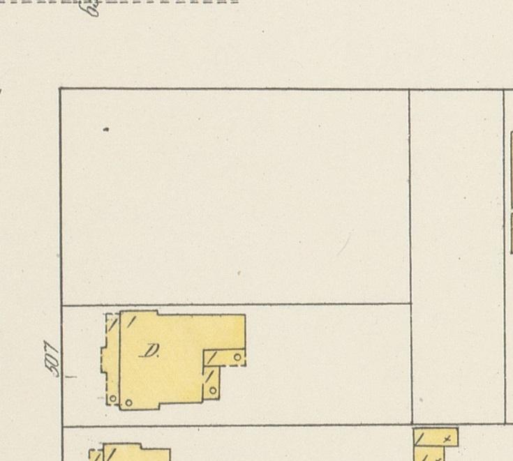 Figure 9. 1914 Sanborn map showing empty lot upon which Gethsemane was built. Note Haywood house to the south. within the Carolina Conference Gethsemane was known officially as the Raleigh No.