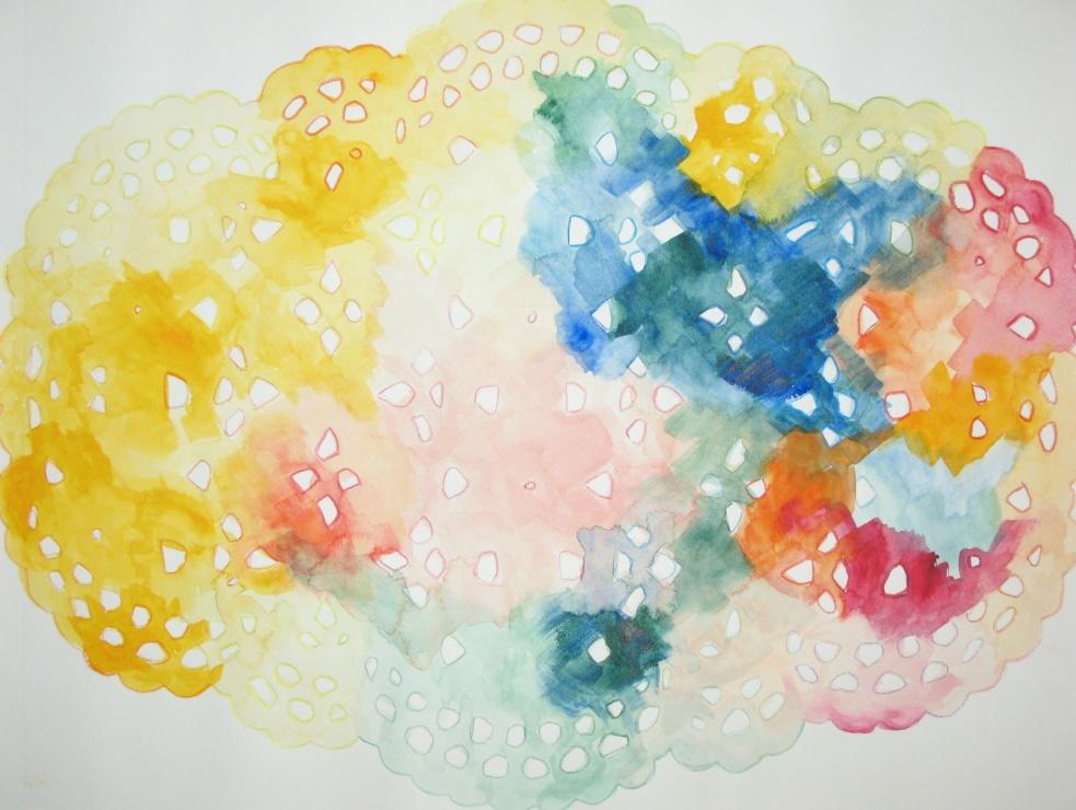 A watercolor of lacework.